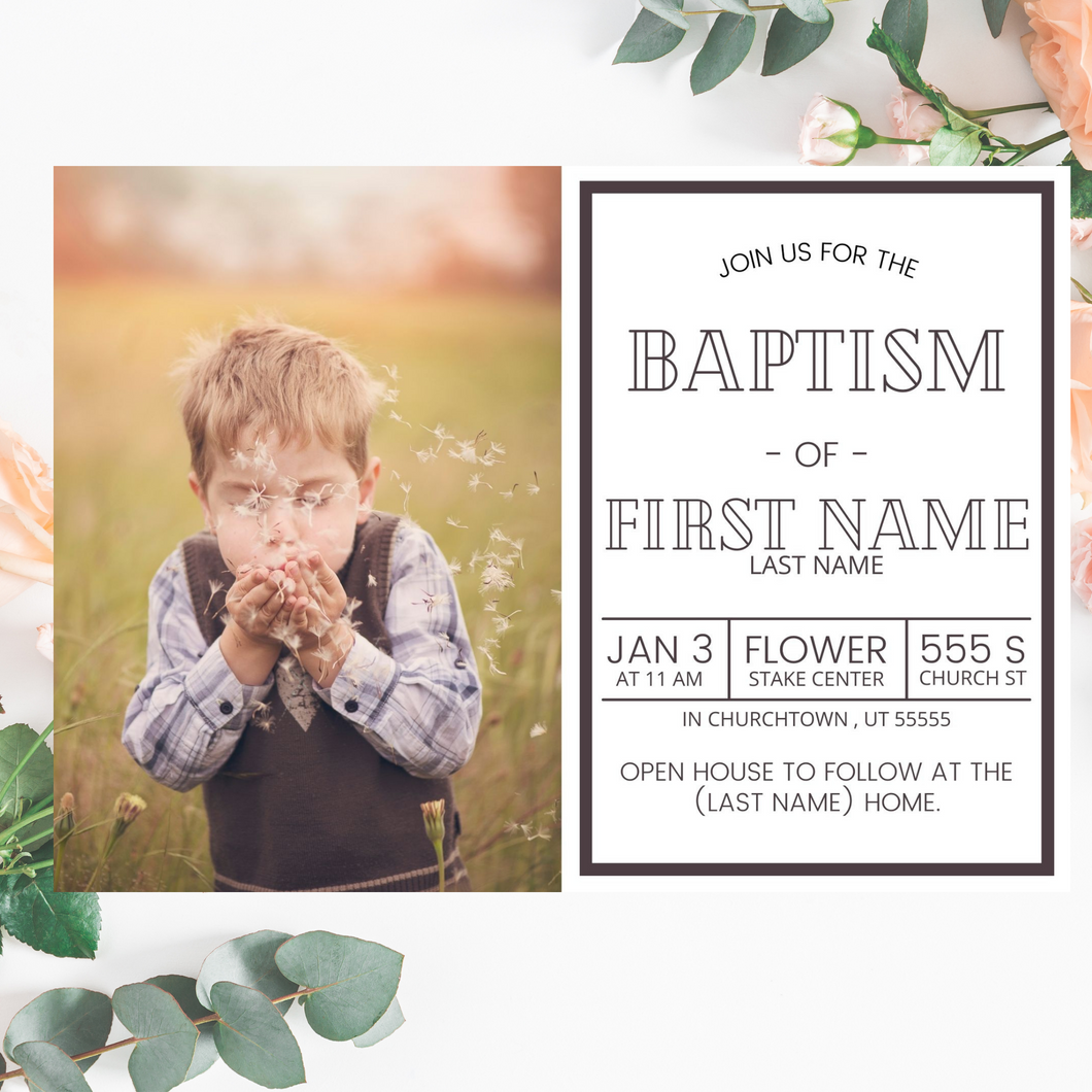 Editable Baptism Invitation (Bold)