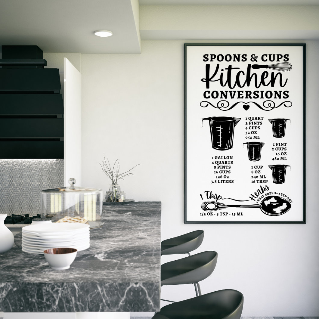 Kitchen Conversion Chart SVG