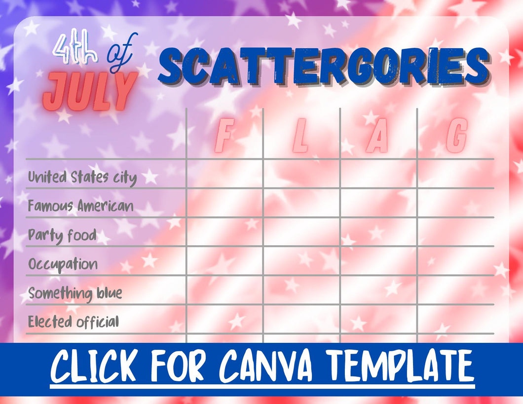 4th of July Scattergories