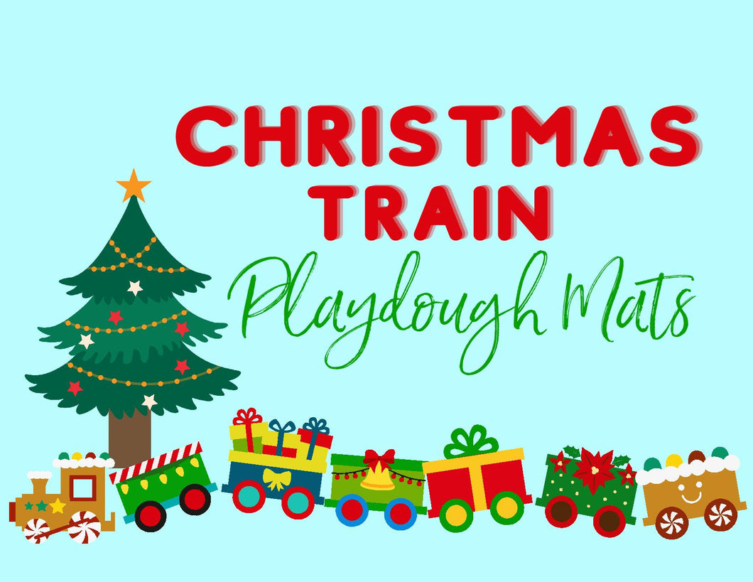 Christmas Trains Playdough Mat