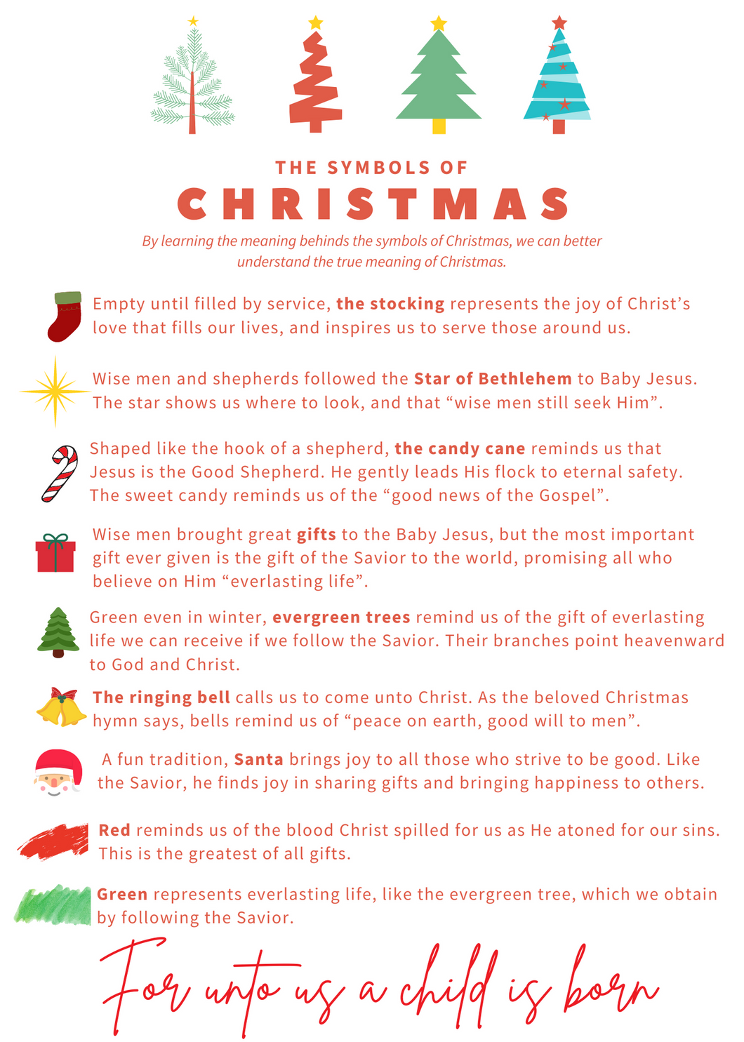 Symbols of Christmas Printable