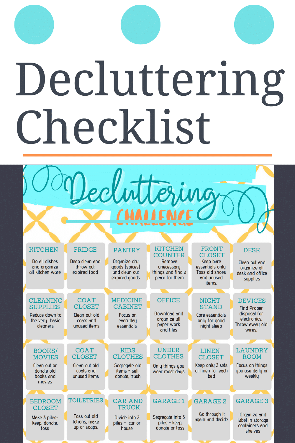 Decluttering Challenge Checklist