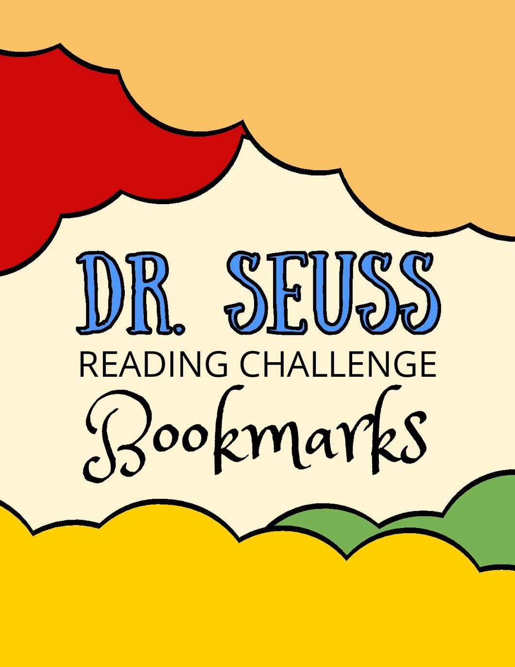 Dr. Seuss Reading Challenge Bookmarks